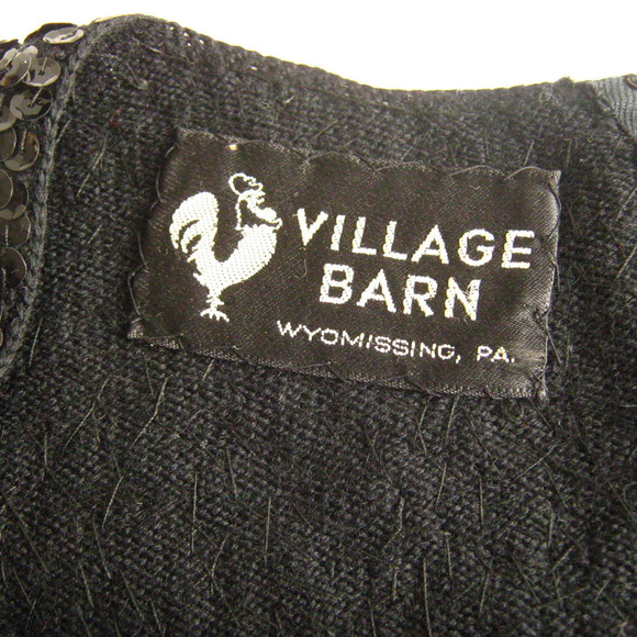 Vintage Black Sequin/fur Crop-Top 1970 Era-med/lrg - Picture 6 of 6